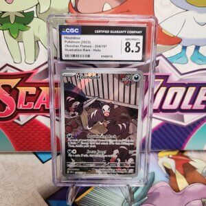 Pokemon Houndour 204/197 Illustration Rare - Obsidian Flames - CGC 8.5